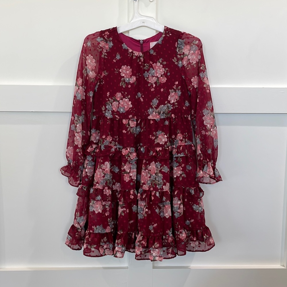 Rachel Parcell Burgundy Floral Dress